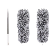 HASH AROUND 伸縮手把+除塵撢 LFC79-3 2入, 白色的, 1套