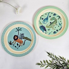 라이스 유아용 식기 깊은접시 2종 세트, 정글애니멀그린, 다이노, 1세트