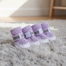 웨이비데이즈 강아지 심플 메쉬 미끄럼방지 신발 W265-0277, 퍼플, 4개