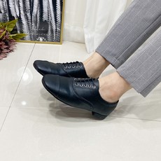 빅사이즈 앞코 배색 플랫 단화 mo404