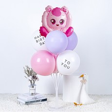 WOW PARTY KOREA Teenieping 馬卡龍粉紫氣球支架組 F, 單一顏色, 3套