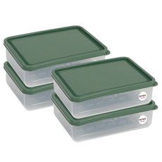 비트리 휘어지는 냉동실 정리용기 시즌2 600ml 그린, 4개입, 1세트