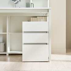 장인가구 E0 프론티 3단 서랍장 방문설치, 화이트