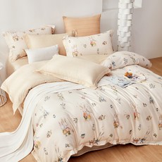 LoveCity 寢城之戀 50支100%萊賽爾天絲舖棉兩用被套 台灣製, 萌兔園