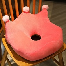 皇冠造型甜甜圈坐墊, 粉色