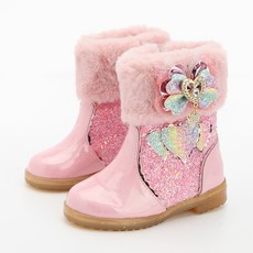 Happy 女童三重蝴蝶結防寒靴