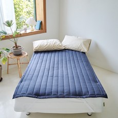 BAZAAR 加厚鬆緊帶床墊, 深藍色