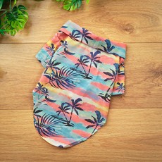 I Love Pet 狗狗夏季夏威夷風棕櫚樹襯衫, 1個, 混合顏色