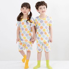 HOLABABY 兒童微笑提花五分居家服套裝