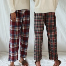 Terraud 經典款棉質刷毛格紋睡褲 2件組