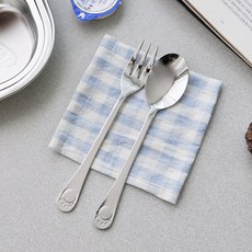 微笑壓紋湯匙叉子組, 單色, 3組