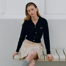 rolarola 女款V領麻花休閒開襟衫