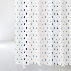 北歐風格浴簾 +不鏽鋼掛鉤 12入+窗簾桿 白色, SC341, 1套