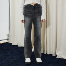 원더플레이스 여성용 ORDINARY HOLIDAY 기모 워싱 부츠컷 데님팬츠 W7C24RJDP105