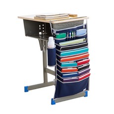 書桌掛式布旗收納口袋 YT_RA676, 海軍藍