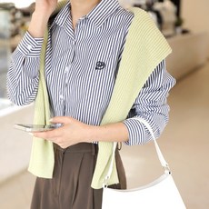 BBAEBBAE 女款Love刺繡條紋襯衫