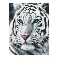 iLovePainting DIY 寶石十字繡套組 藍眼白虎, 混合色, 1個