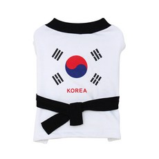 DOGDOG 跆拳道狗狗T恤, 白色 + 黑色, 1個