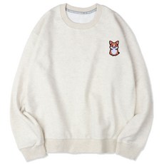 VENHIT Milky小狗刺繡寬鬆柔軟刷毛大學T