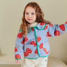 mollimelli 女童新款草莓刷毛外套