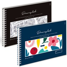 MUNID 插畫繪圖本 City street 130g + Flower garden 130g 套組, 1套, City Street+Flower Garden