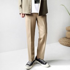 The Classic 男士直筒隱藏式鬆緊帶半寬版西裝褲