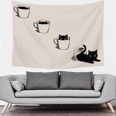 Home Flow 黑貓系列室內牆壁裝飾掛毯, B