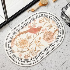 Wider Home 羅曼蒂克花卉概念防滑地墊, 奶油色, 1個