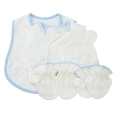 babybear 嬰兒愛心點點肚衣+手套+腳套+帽子+圍兜
