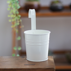 微笑彩色一體式陽台掛式花盆, 牛奶白, 1個