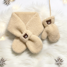 SOMNIUMBEBE 兒童刷毛連指手套 + 圍巾套組