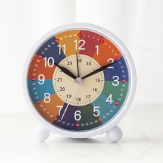 숫자 교육 탁상용 알람 시계, 화이트