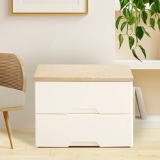 보노하우스 모던플러스 우드상판 서랍장, 내츄럴오크(우드상판), 2단