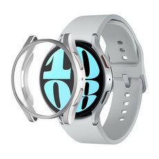 SPACE SHIELD Galaxy Watch 6 相容全包覆保護殼 44mm, 銀色
