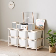 가구레시피 국내생산 큐브 다용도 바스켓 수납장 방문설치, 메이플