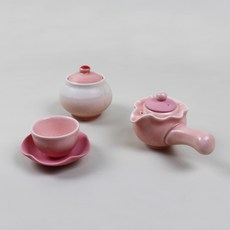 Dalsogum 陶瓷花紋茶罐茶壺組 粉紅色