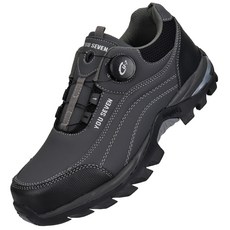 U.SEVEN 男款旋鈕徒步鞋 DM907, 灰色 - 舒適耐磨徒步旅行鞋, 26.5cm, 1雙