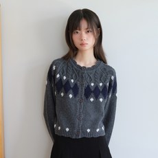 yuppe 女款DIAMOND JACQUARD開襟衫