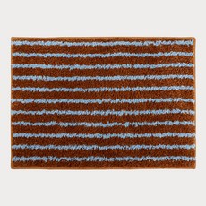 macaroca Vol.2 緹花設計浴室廚房廁所腳踏墊, 10 stripe 布朗尼