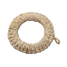 懸掛式甜甜圈圓形手工編織藤製鍋墊 15cm, 杯墊, 1個