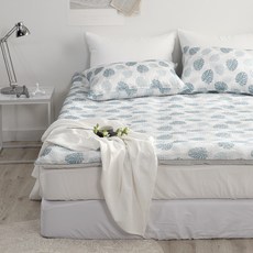 ATO&ALO 涼爽的夏季床上用品泡泡紗蒙斯特拉單頂蓋和床墊套, 白色