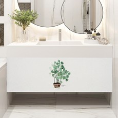 아티홈 플라워 방수 와이드 벨크로 캐비닛 커튼