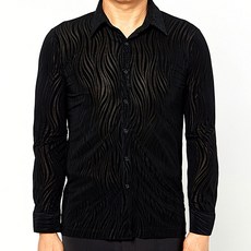 dancedome 波浪紋基本長袖T恤 MDT3200, 黑色