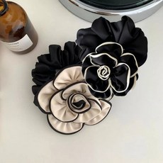 Vivimua 黑白奢華花朵髮圈 2件組 HR801