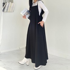 Borimam 飄逸細肩帶長版孕婦連身裙 Pp792