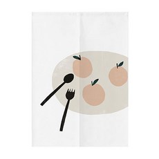에이홉 봉미포함 베이커리 드로잉 양문형 파티션 커튼