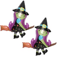 anagram 鋁箔氣球 可愛女巫騎掃帚, 混合色, 2個