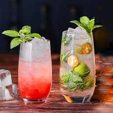 아메리칸로드 뚱뚱이 심플 유리 다용도 주스컵 소 + 중 세트 RK2288, 투명, 1세트