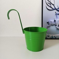 Aromood 園藝陽台鐵製懸掛花盆, 綠色