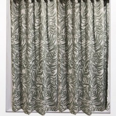 J&N 棕梠印花遮光拉摺窗簾, 綠色